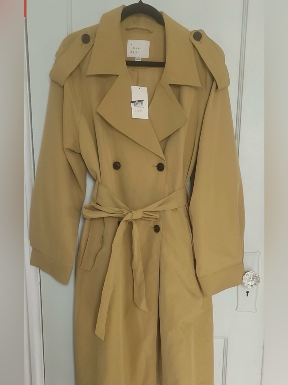 NWT a new day Tan Lightweight Trench Coat- L